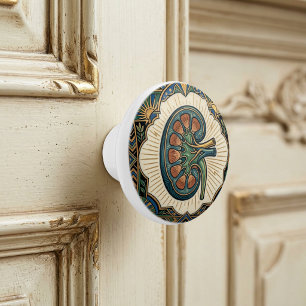 Art Deco Anatomical Kidney Nephrology Ceramic Knob
