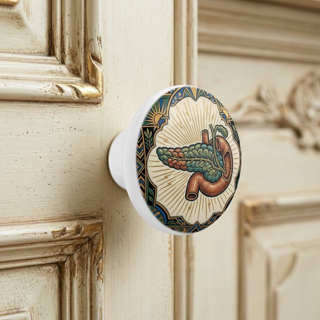 Art Deco Anatomical Pancreas Diabetes  Ceramic Knob (Creator Uploaded)