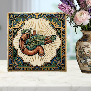 Art Deco Anatomical Pancreas Diabetes Tile