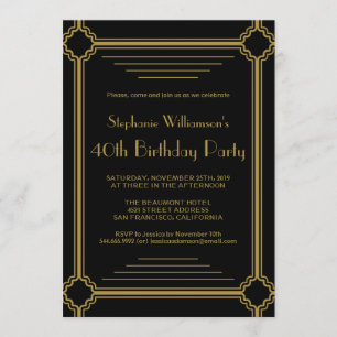 Art Deco Any Age Birthday Party Invitation