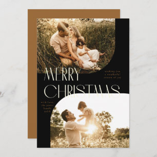 Art Deco Arch 2-Photo Merry Christmas Photo Card