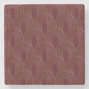 Art Deco Arches Elegant Modern Vintage Scallop Stone Coaster