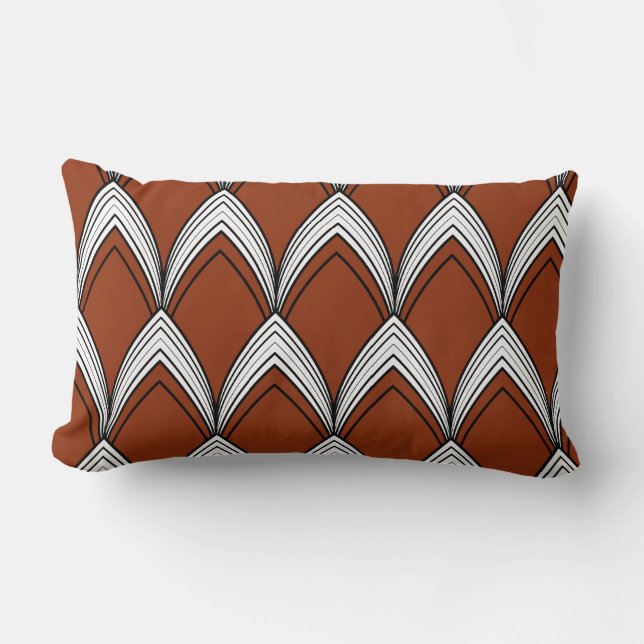 Art Deco Arches Pattern Lumbar Cushion (Front)