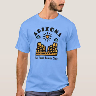 Art Deco Arizona The Grand Canyon State Black Text T-Shirt