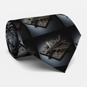 Art Deco Art Nouveau Aeroplane Circuit Board Tie