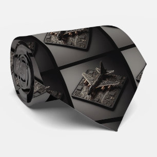 Art Deco Art Nouveau Aeroplane Circuit Board Tie