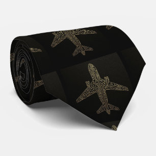 Art Deco Art Nouveau Aeroplane Circuit Board Tie