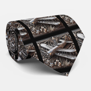 Art Deco Art Nouveau Aeroplane Circuit Board Tie