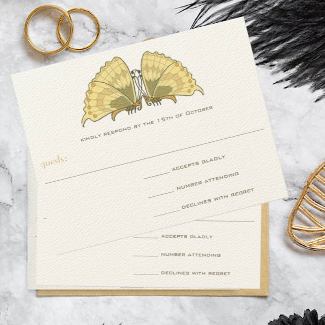 Art Deco Art Nouveau Butterfly Response Card (Creator Uploaded)