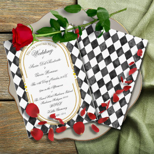 Art Deco Art Nouveau Floral Gold Tone Sea Life Invitation