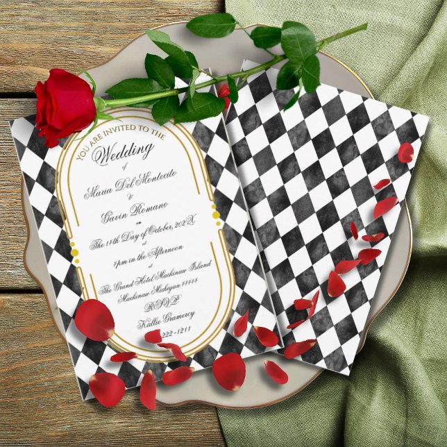 Art Deco Art Nouveau Floral Gold Tone Sea Life Invitation (Creator Uploaded)