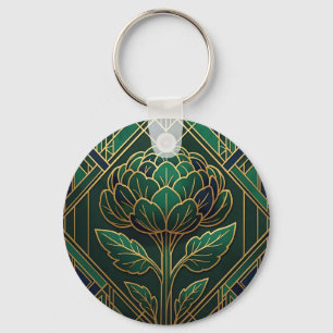 Art Deco Artichoke Key Ring