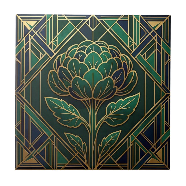 Art Deco Artichoke Tile (Front)