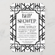 Art Deco Baby Shower Invitation 1920's Gatsby