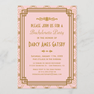 Art Deco Bachelorette Party Invitations