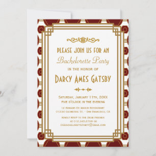 Art Deco Bachelorette Party Invitations