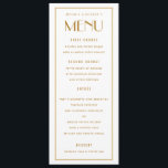 Art Deco Backer Gold Border Wedding Menu Card<br><div class="desc">Elegant Art Deco Wedding Menu, flat card with editable title and text. Customise for any purpose like programs or wine lists etc. (Type in all capitals, and add a space between letters, and double space words for this "look"). Matching items available in my store. Please Note: These are "rack cards"...</div>