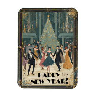 Art Deco Ballroom Dance Happy New Year Magnet