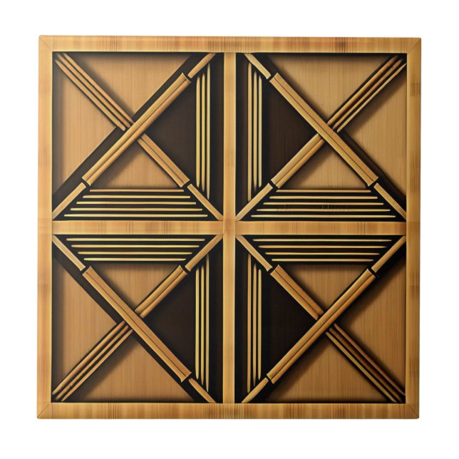 Art Deco Bamboo Geometric Tile (Front)