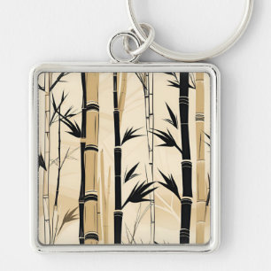 Art Deco Bamboo Keychain