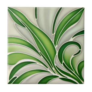 Art Deco Bamboo Leaf Tile