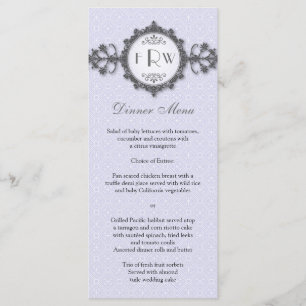 Art Deco Band Lilac Wedding Menu