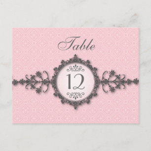 Art Deco Band Pink Table Number Card