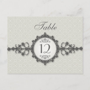 Art Deco Band Taupe Table Number Card