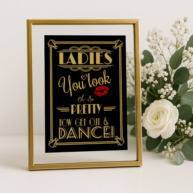 Art Deco Bathroom Now get out & dance print (Creator Uploaded)