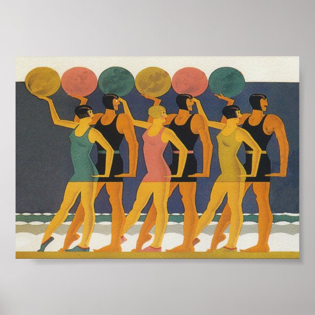 Art Deco Beach Wall Art (Front)