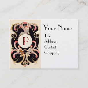 ART DECO BEAUTY FASHION COSTUME DESIGNER MONOGRAM BUSINESS CARD
