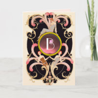 ART DECO BEAUTY FASHION PINK GEM MONOGRAM Birthday