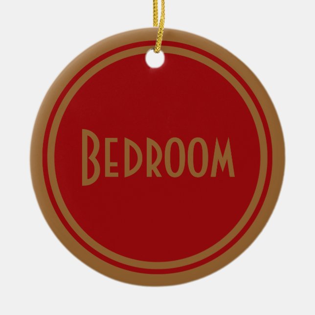 Art Deco Bedroom Door Ceramic Tree Decoration (Front)