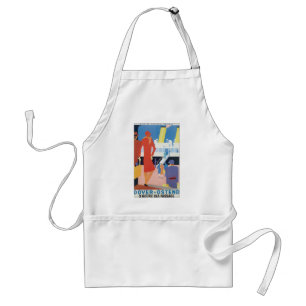 Art Deco Belgian Ferry Poster Standard Apron