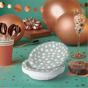 Art Deco Bi-plane Clouds - cream blue polka dots. Paper Plate