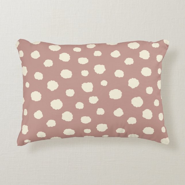 Art Deco Bi-plane Clouds - cream red polka dots. Decorative Cushion (Front)