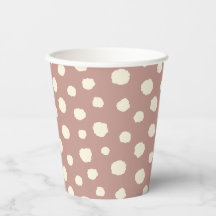 Art Deco Bi-plane Clouds - cream red polka dots.