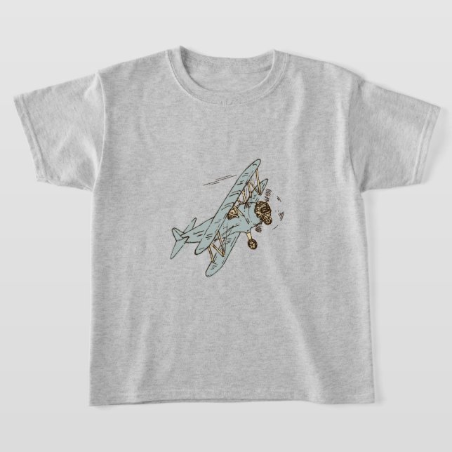 Art Deco Bi-planes - blue no text. T-Shirt (Laydown)