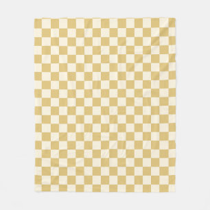 Art Deco Bi-planes Check - yellow chequerboard. Fleece Blanket