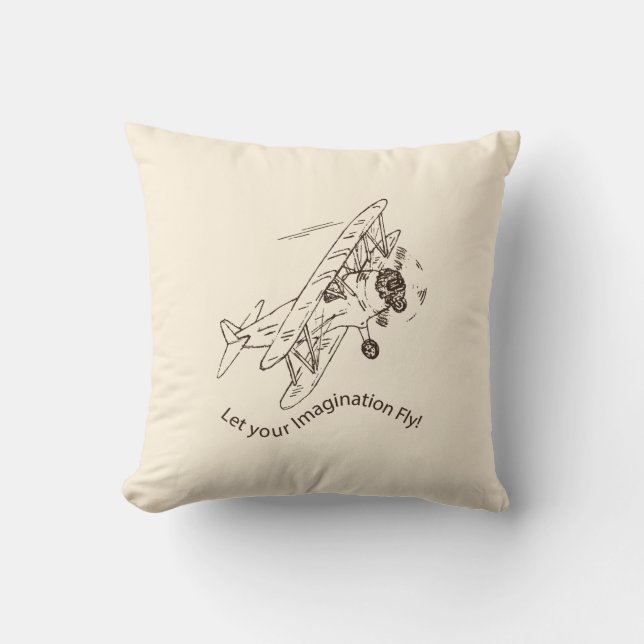 Art Deco Bi-planes - let your imagination fly. Cushion (Front)