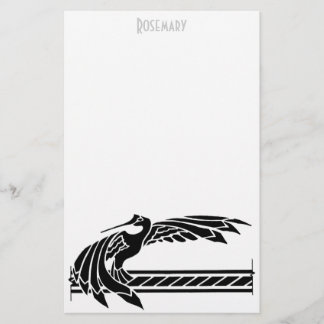 Art Deco Bird stationery personalised