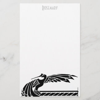 Art Deco Bird stationery personalised