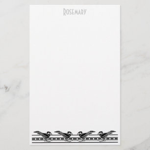 Art Deco Birds stationery personalised