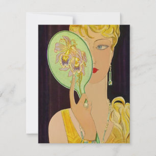 Art Deco Birthday Invitations Mirror Reflecting