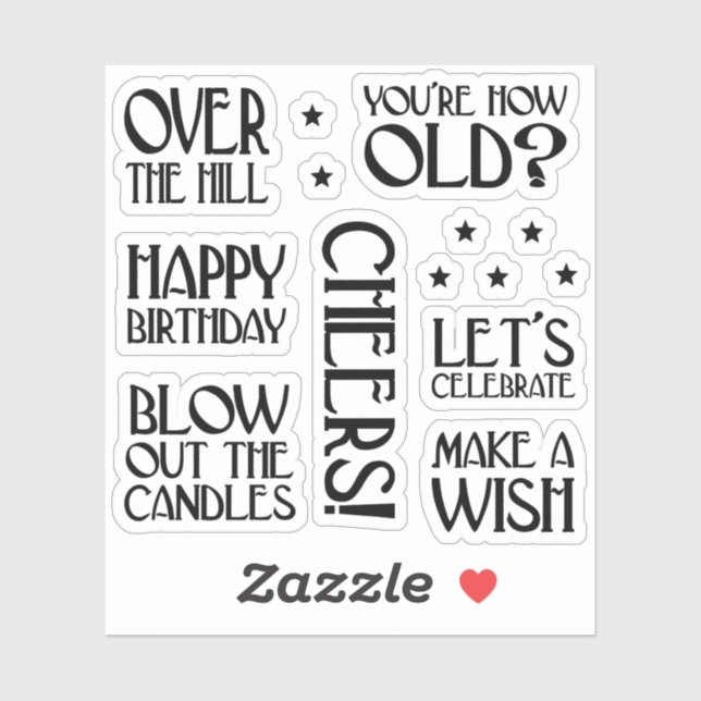 Art Deco Birthday Phrases (Sheet)