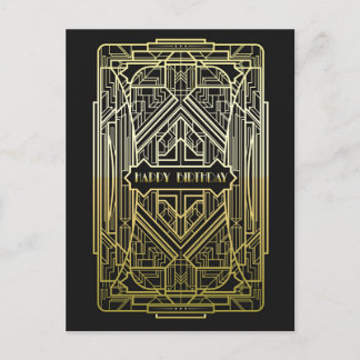 Art Deco Birthday Postcard