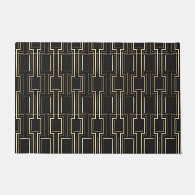 Art deco black and gold doormat (Front)