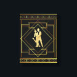 Art Deco black and gold flapper 1920s Canvas Print<br><div class="desc">Black and gold style Art Deco theme geometric design of flappers from the 1920s roaring twenties era. Vintage style. Gatsby era.</div>