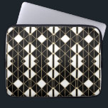 Art Deco Black and Gold Geometric luxury Laptop Sleeve<br><div class="desc">Art Deco Black and Gold Geometric luxury Description: An elegant Art Deco inspired geometric pattern featuring sleek black and white symmetry highlighted with fine golden lines. The luxurious contrast and diamond motifs give it a timeless sophistication, ideal for wallpaper, fashion prints, invitations, packaging, or digital backgrounds that seek a glamorous...</div>