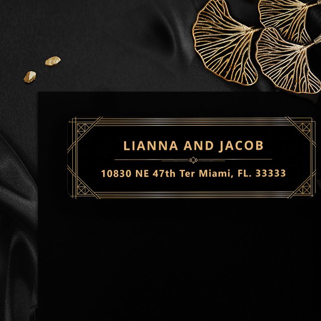 Art Deco Black and Gold Modern Wedding Return (Creator Uploaded)